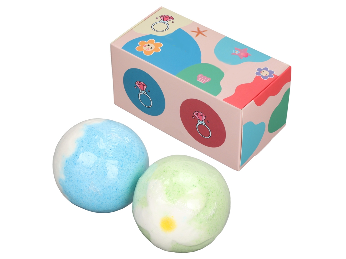 2 Piezas Bola De Sal De Baño Con Aceite Esencial Hidratante Para Niños 180g