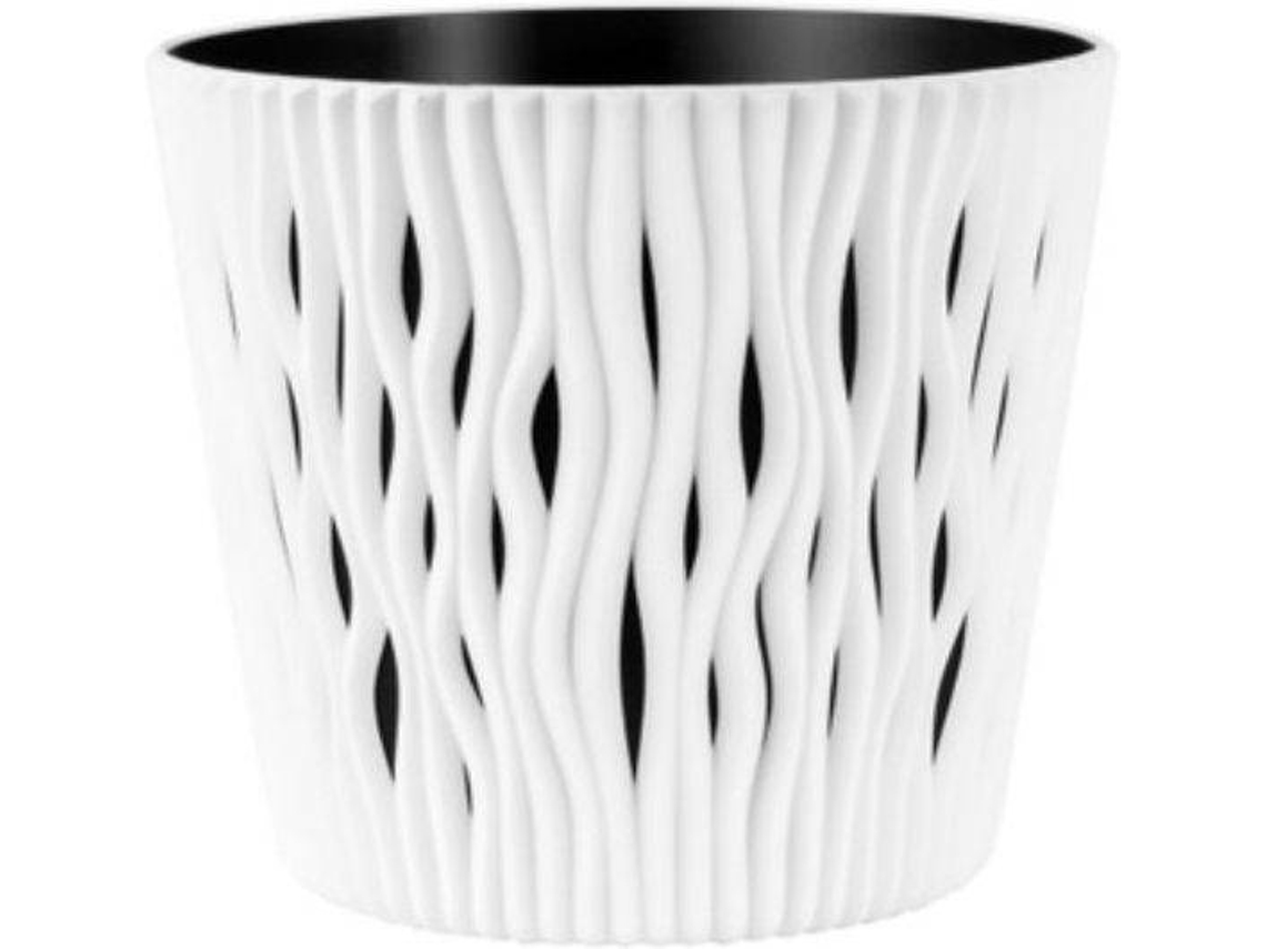 Maceta PROSPERPLAST Sandy Round (Blanco - 22.5 x 22.5 x 19.2 cm)