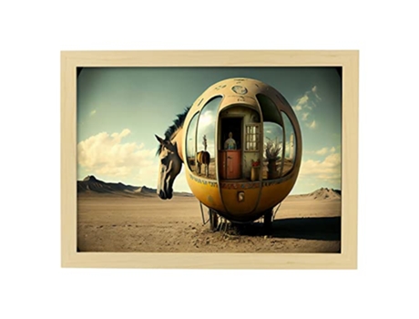 NACNIC Poster Carruaje En Estilo Surrealismo Cinematográfico Ilustraciones Y Grabados De Historieta Abstracta Y Artística A3 Marcos Madera