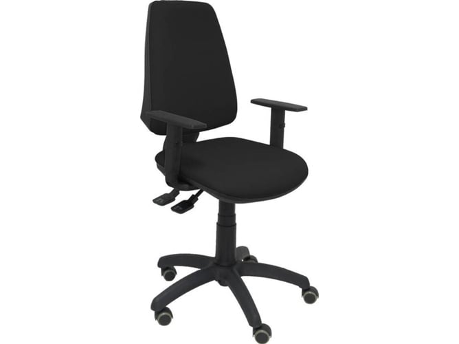 Silla de Escritorio Operativa PYC Elche S Negro BA RP con ruedas antiarañazos (Brazos Ajustables - Tejido)