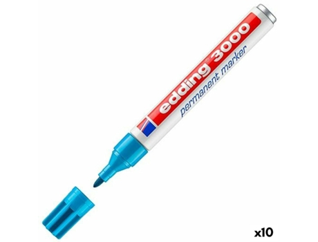 Rotulador permanente EDDING 3000 Azul claro (10 Unidades)