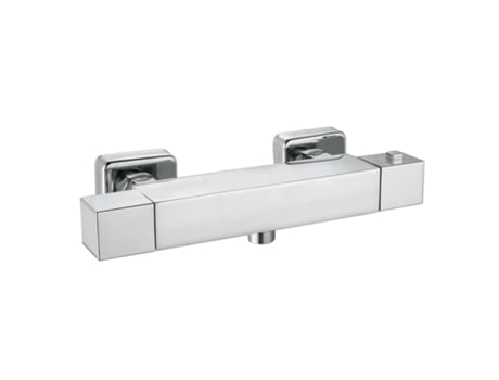 Grifo Termostáticos K2O Mezclador de Ducha Chillout Relax 26,2x6,3x7,1 cm Diseño Cuadrado de Latón Cromado con Termostático y Dos Mandos