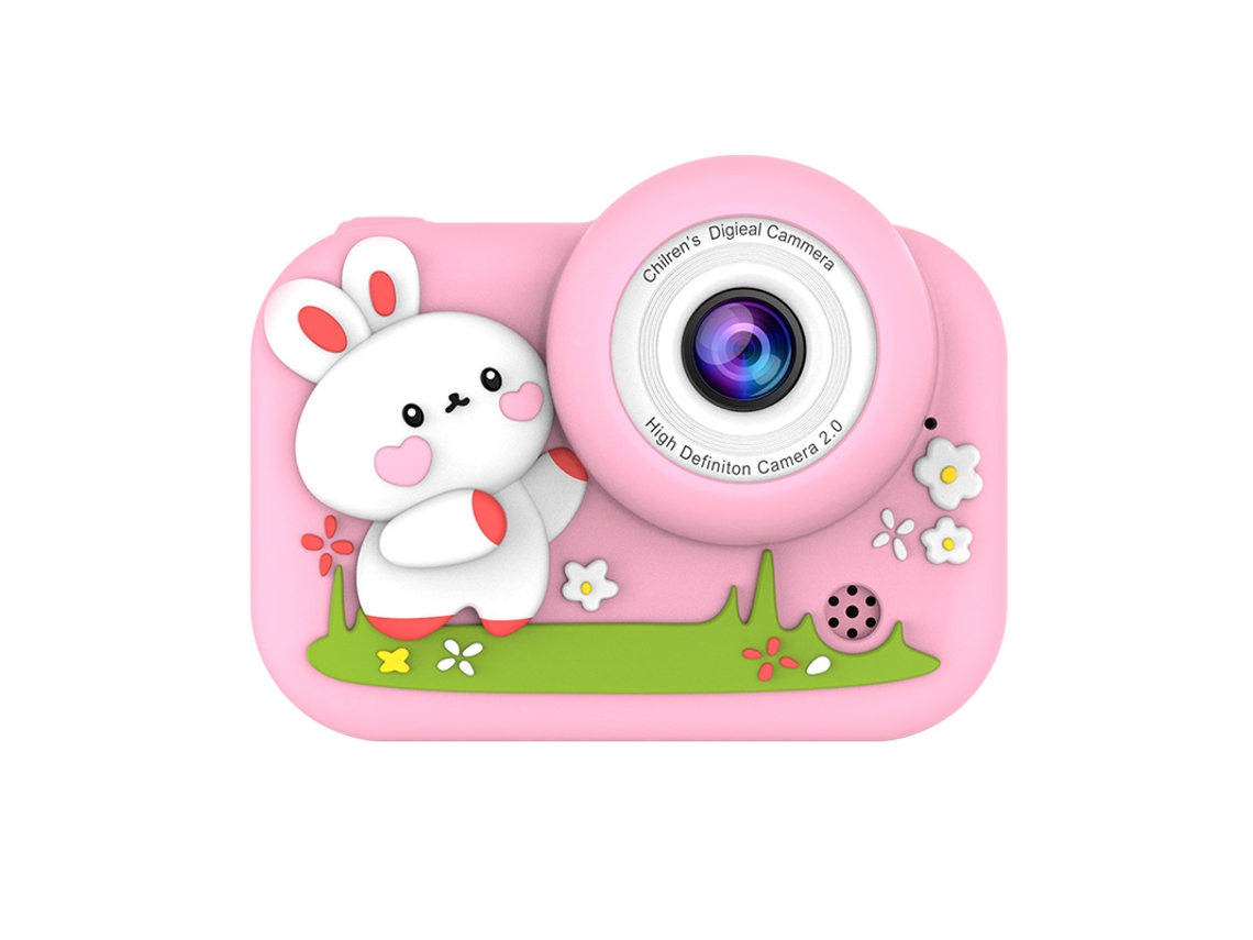 Cámara digital Eifson de doble cámara, 4000 W, pantalla IPS 2.0 (Pink Bunny)