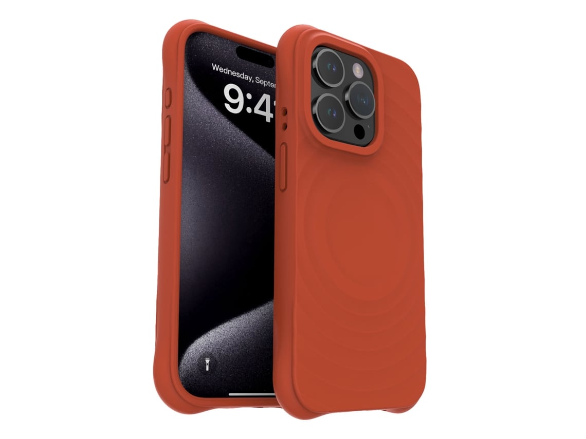 (rojo Oscuro, Iphone 14 Pro) Funda Magnética Para Iphone, Cobertura Total Con Silicona Líquida.