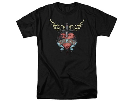 Camiseta ROCKINSTONE con logotipo de Bon Jovi (XXL)