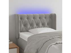 Cabecero Con Led De Terciopelo Gris Claro 83x16x78/88 Cm