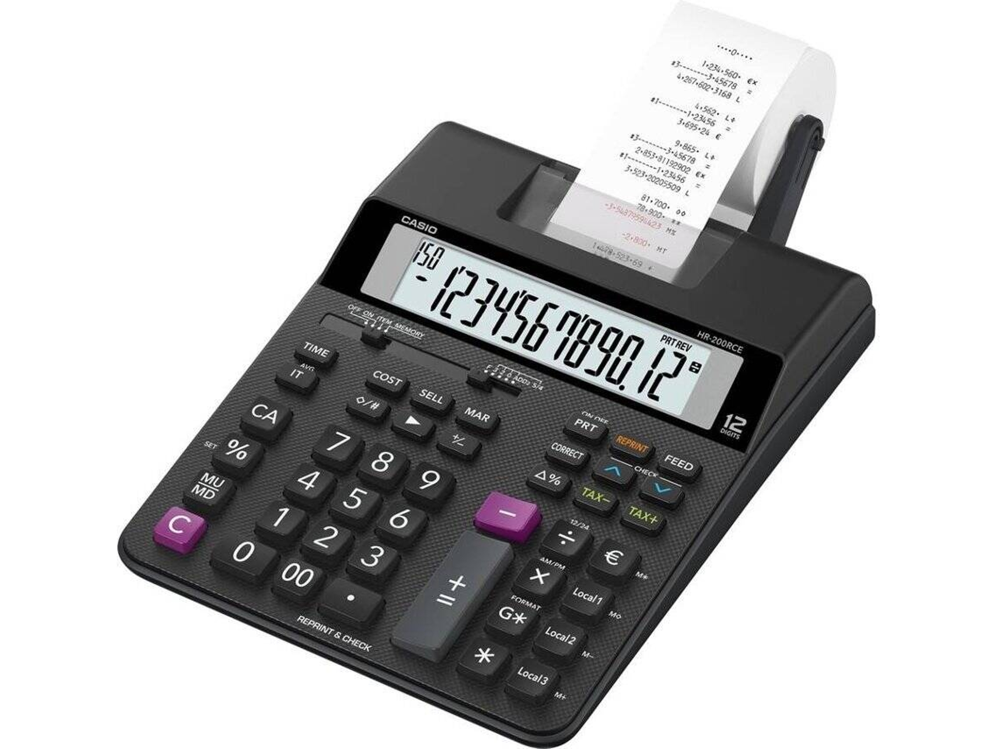 CALC SEC IMPRESS CASIO HR200-RCE