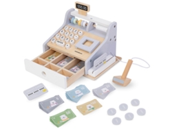 Caja Registradora de Madera Niños 3 Años Equipada con Teclado Digital Ábaco Escáner y Accesorios Caja Registradora MAMABRUM