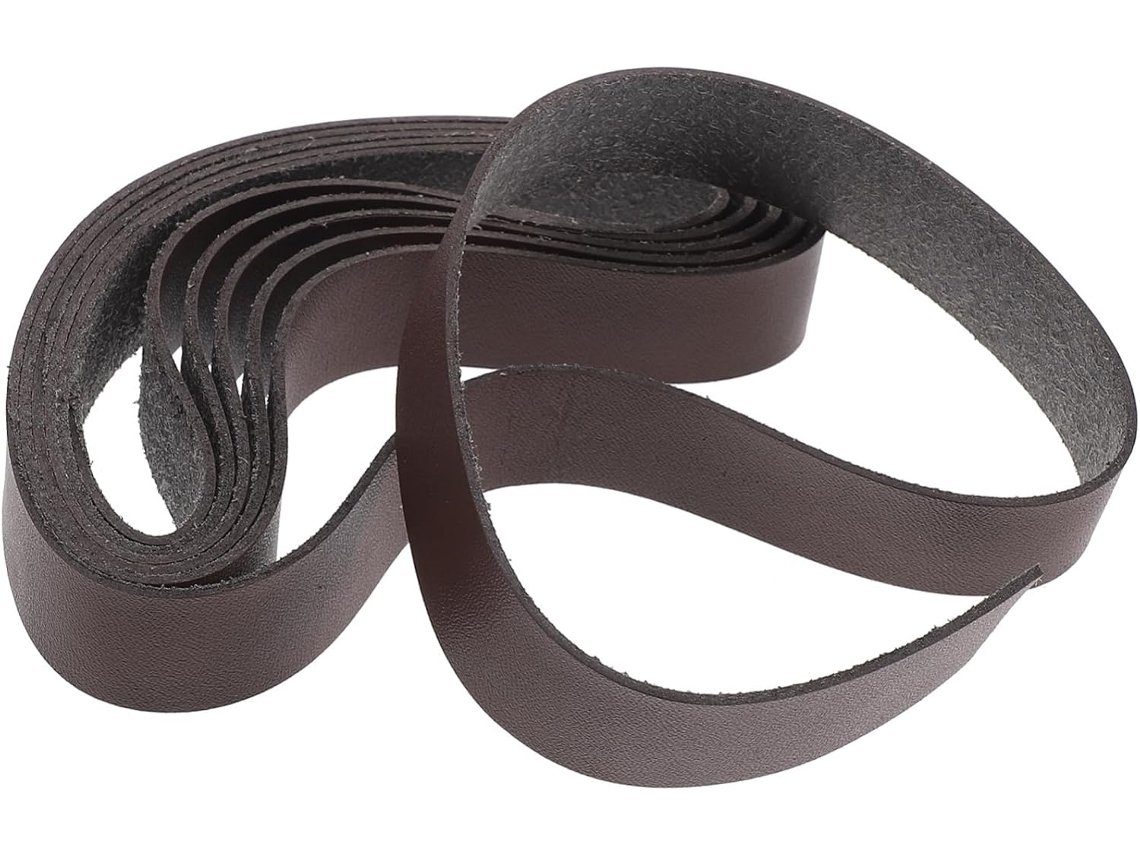 1 rollo de cinta de piel sintética marrón de 2 cm x 2 m para hacer correas para bolsos. Slowmoose
