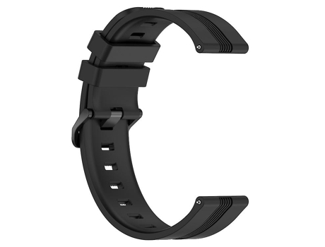 Correa para reloj Garmin Venu de 20 mm, correa de reloj de rayas cóncavas de silicona negra VENISYMLIS