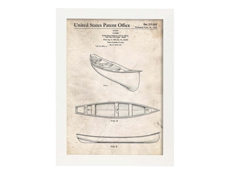 Póster NACNIC con Patente de Kayak 1. con Diseño de Patente Antigua.