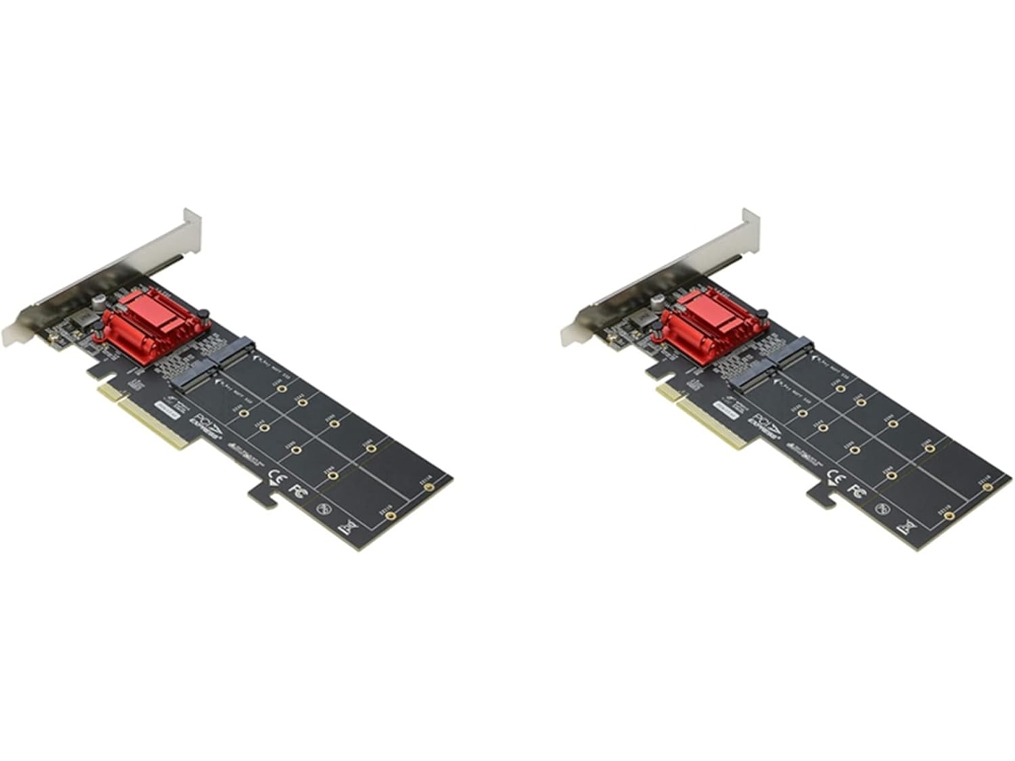 2 Adaptadores Ssd Nvme Pcie Duales M.2 A 3.1 X8/x16 (clave M) 22110/2280/2260/2242