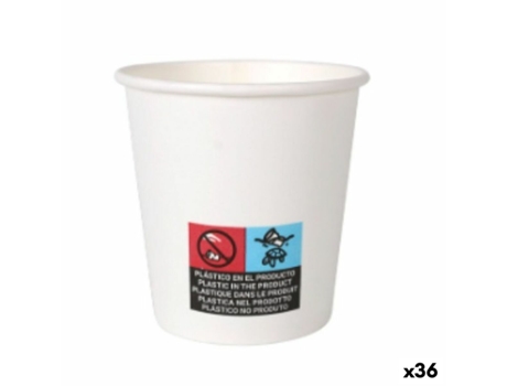 Set de Vasos ALGON Cartón Desechables Blanco 36 Unidades 120 ml (50 Piezas)