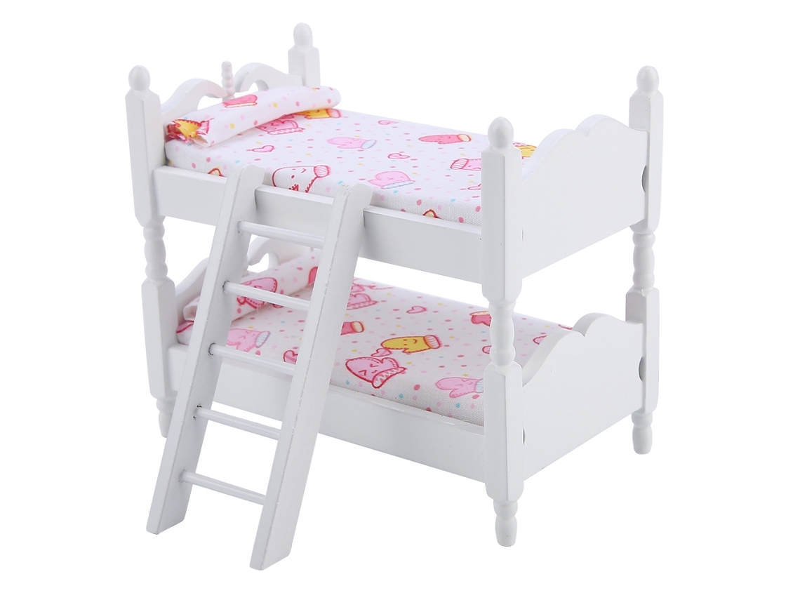 Bjww-mueble Miniatura Cama Bunkera Para Casa De Muñecas Niños Dormitorio Juguete Infantil (guantes Rosados)