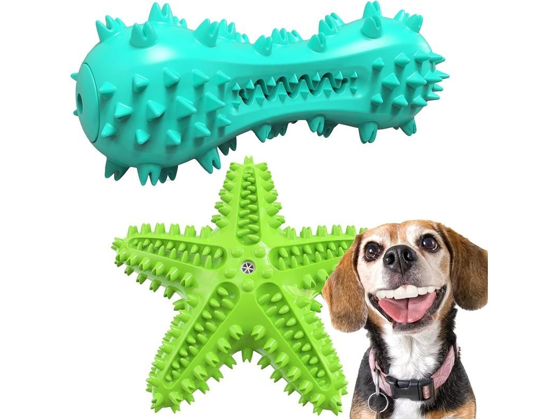 Juguete De Masticar Para Perros Cepillo Dental Tpr Resistente A Mordiscos Con Sonido Limpieza De Dientes 2 Piezas