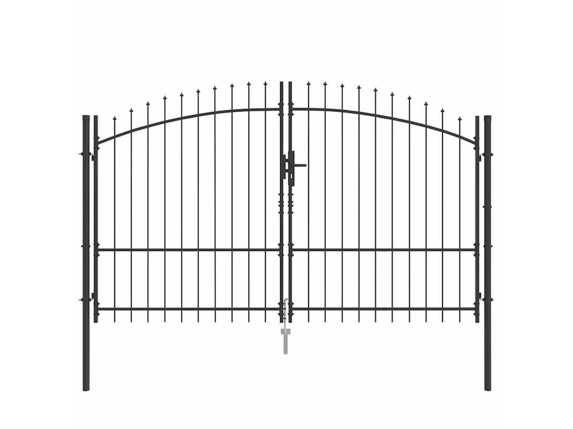 Maison Exclusive - Puerta Doble Con Cerradura Woerden Gris 299,5 X 224,5 Cm Acero