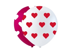 Globos WEFIESTA de 25 cm Corazón Rojo o Blanco