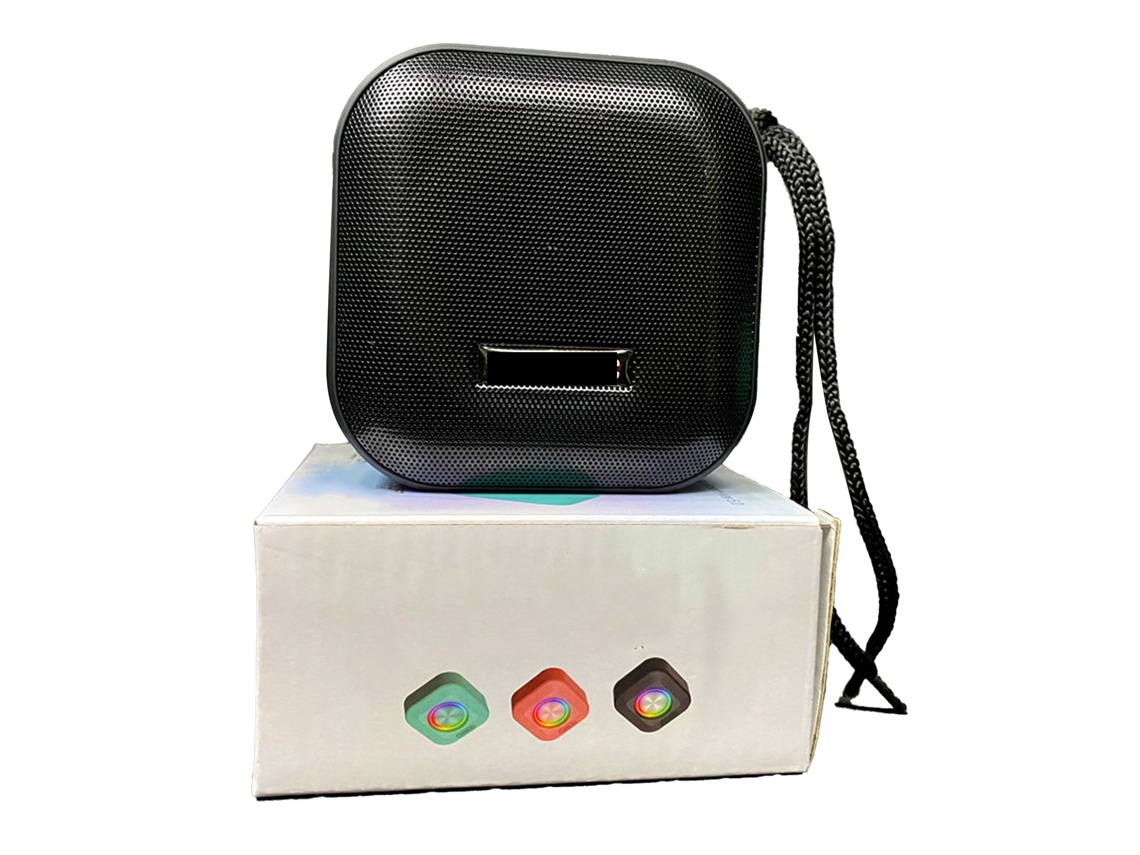 Altavoz Bluetooth Portátil Con Luz Ambiental Led, Subwoofer Y Resistencia Al Agua Ipx4 - Negro