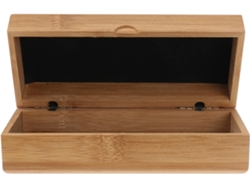 Estojo Rígido De Bambu Para Óculos Com Fecho De Mola, Porta-óculos Compacto Na Cor Cáqui.