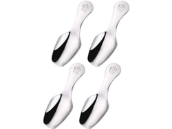 4 Cucharitas Pequeñas De Acero Inoxidable Con Mangos Cortos Para Té, Café, Sal Y Especias.