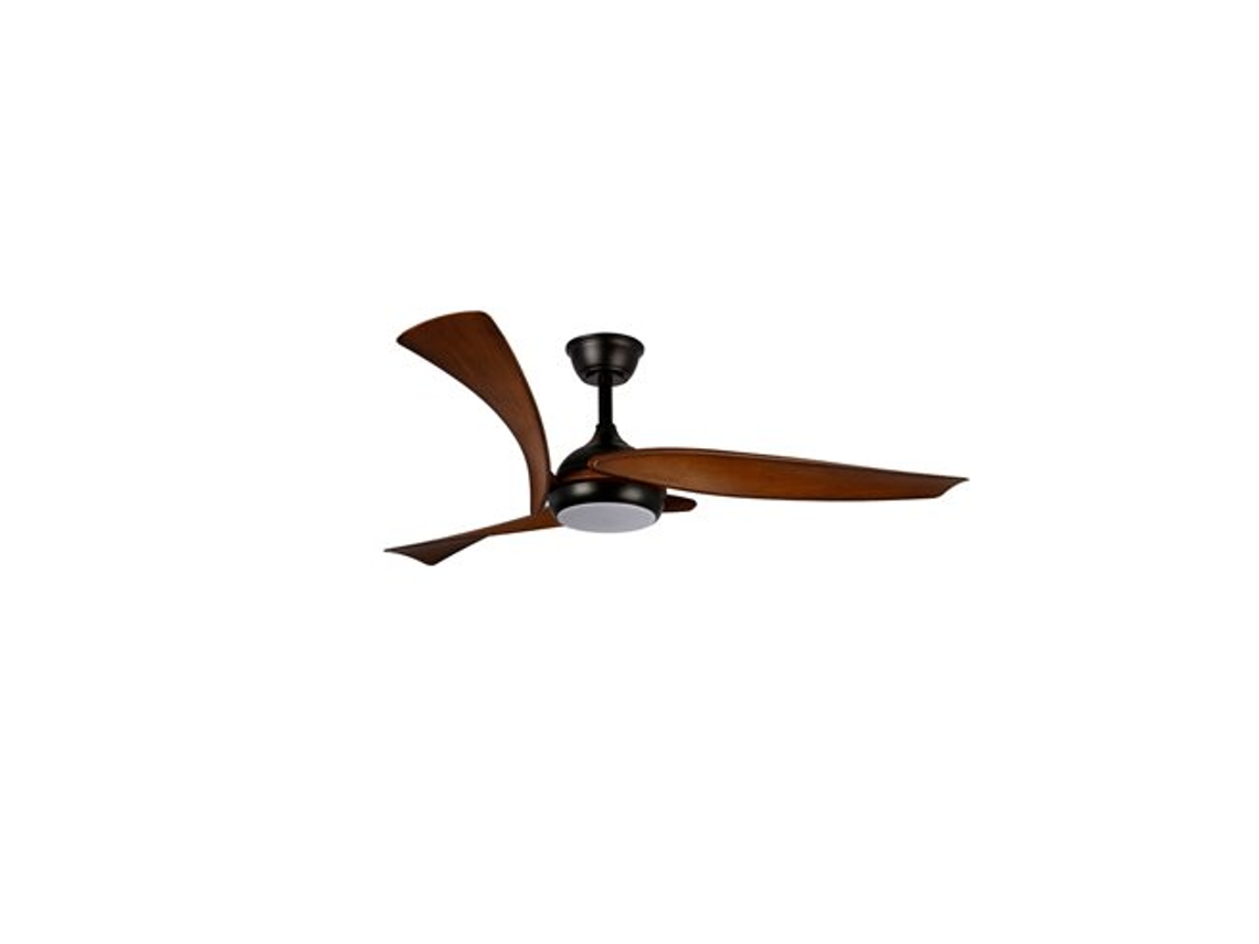 Ventilador De Techo Led Regulable Enna (24w 3cct 2400lm) Ip20 Ø130x3444cm Fabricado En Acero, Pvc Y Abs Color Negro Y Madera O
