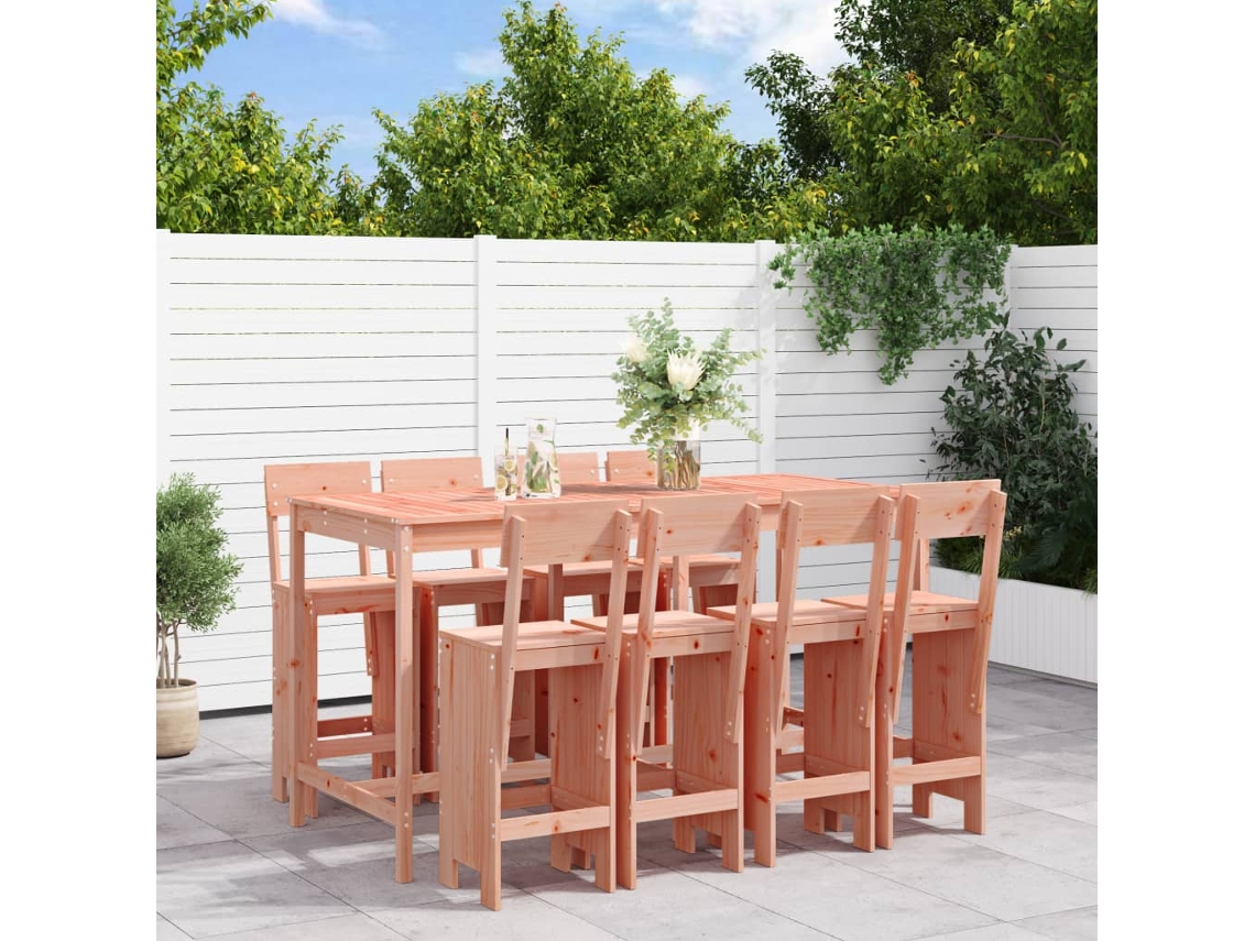 Pcs Conjunto De Bar Para Jardim Madeira De Douglas Maciça Dkd Home Decor