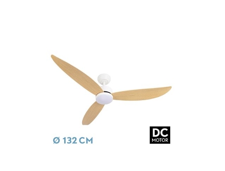 Ventilador DC Genil Blanco/Haya 24W 3 Aspas FABRILAMP