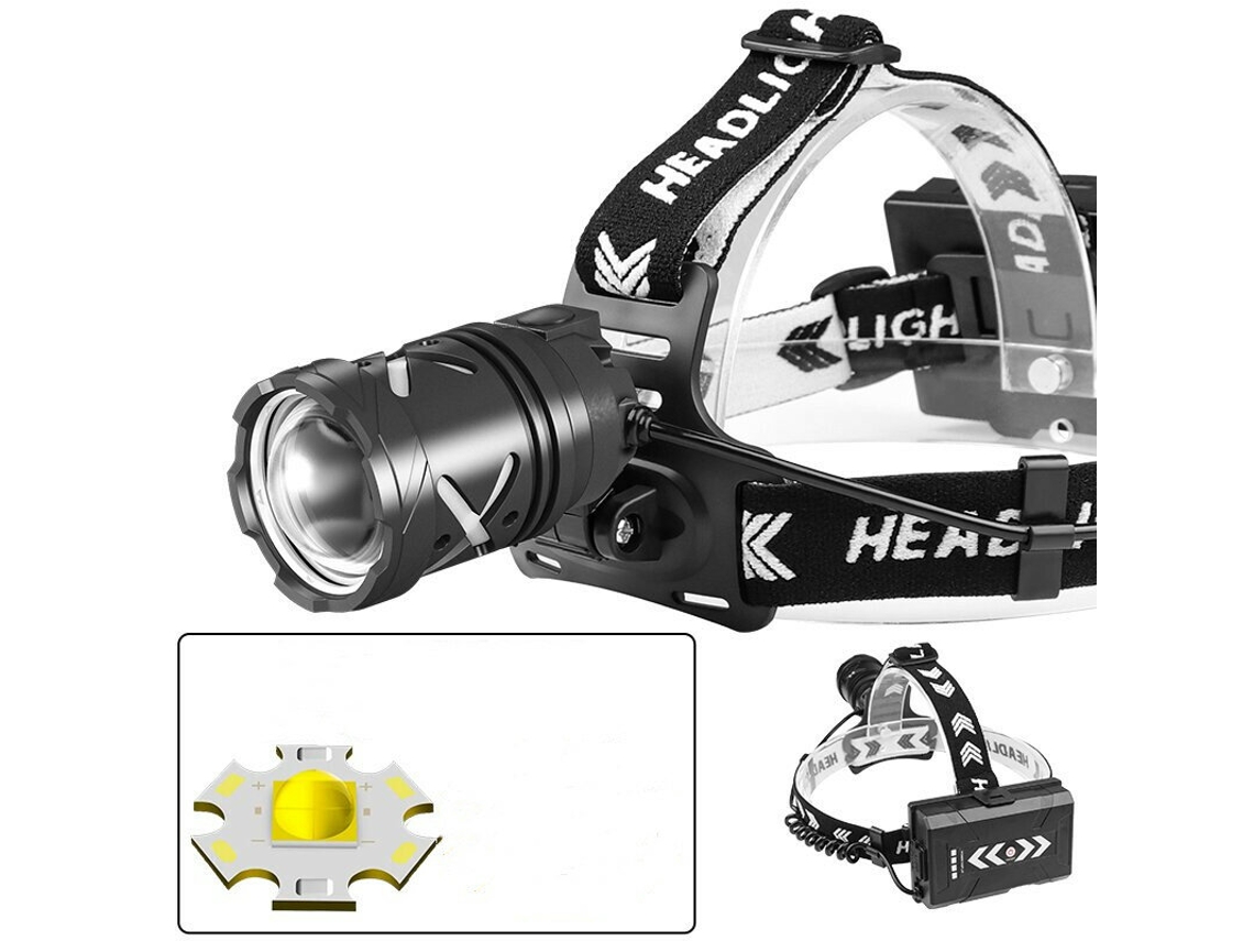 Linterna Frontal Led Xhp70 Brillante Recargable De Largo Alcance Y Con Enfoque Ajustable Para Exteriores