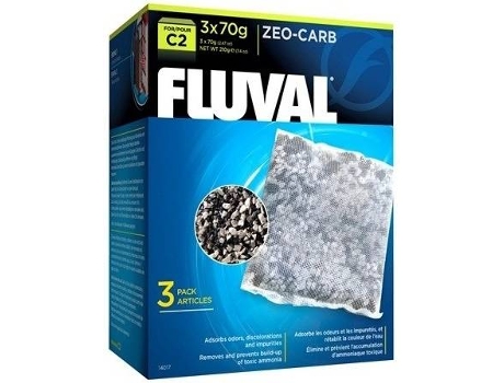 Masa Filtrante para Peces FLUVAL Zeo Carbón Fl. C2 (Blanco - 3 x 70 g)