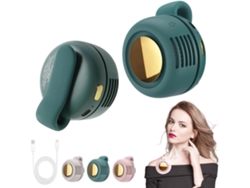 Ventilador Sin Aspas - Ventilador Recargable Por Usb - Ventilador Portátil De Cuello - Verde Oscuro