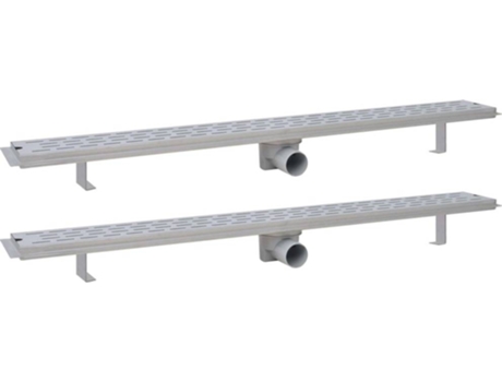 vidaXL Desagüe lineal de ducha 2 piezas 1030x140 mm acero inoxidable