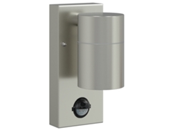 Luz De Pared Exterior Con Sensor Acero Inoxidable Plateado Ip44 Vidaxl Plata Acero Inoxidable