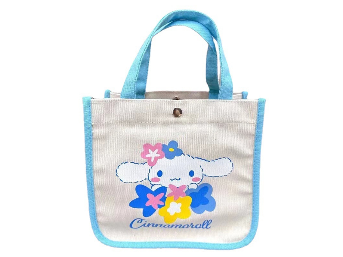 Bolsa Bento De Lona Con Asa Con Estampado De Perro Adorable Para El Almuerzo Escolar/laboral - Azul