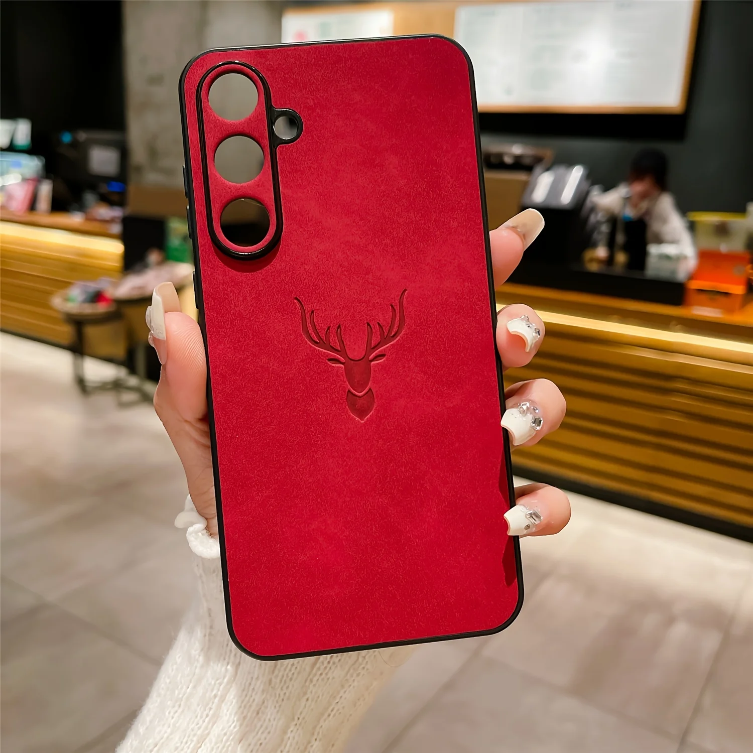 (galaxy S25 Fe Rojo) Adecuado Para La Cubierta Trasera De Cuero Mate Del Teléfono Samsung