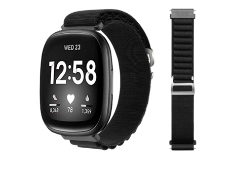 Correa Alpine G-Hook Ajustable Fitbit by Google Versa 2 Negro