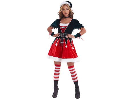 Ropa de Navidad Conjunto de vestido de disfraz de árbol de Navidad calcetines XL