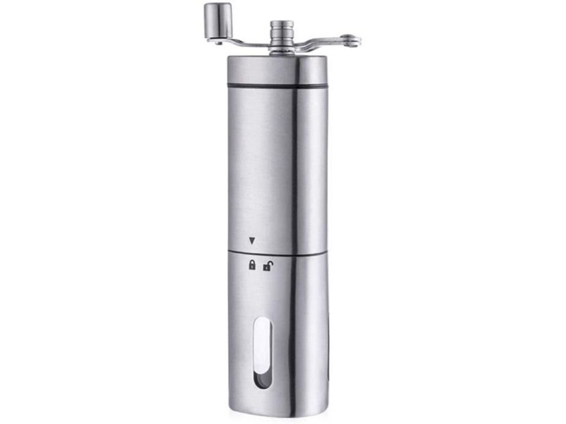 Moedor de Café Manual de Cerâmica Moinho de Feijão Cônico Ajustável de Aço Inoxidável Moedor de Café Prata 510