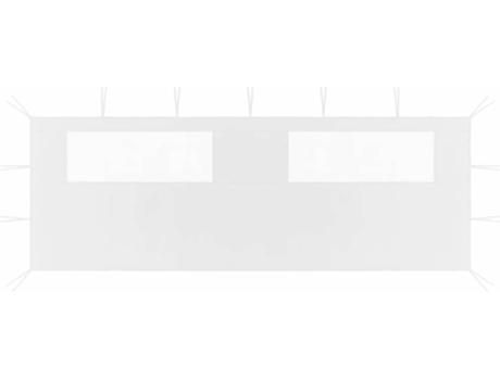 vidaXL Pared lateral de cenador con ventanas blanco 6x2 m