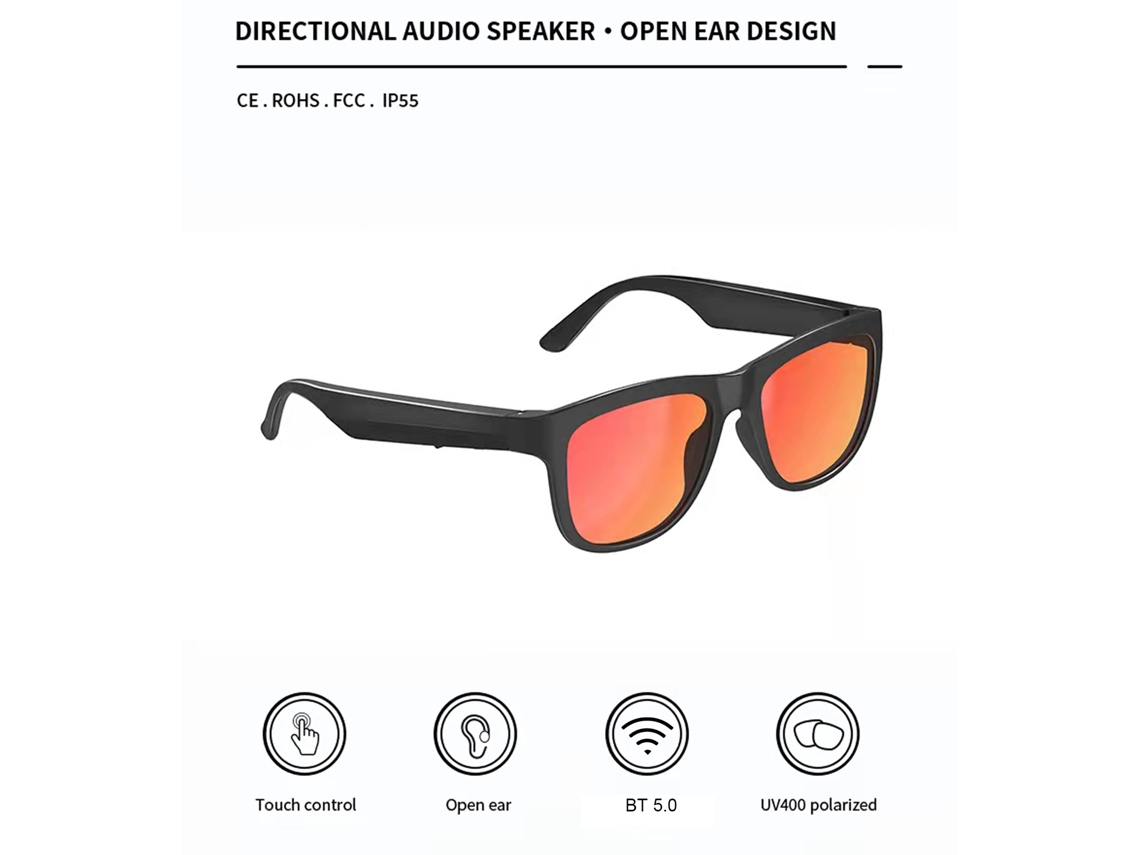 Lentes Inteligentes (llamadas Inteligentes, Música Bluetooth) Lentes De Sol Polarizados Bluetooth 5.0 Auriculares Estéreo Inalámbricos Manos Libres