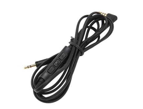 HURRISE Cable de Repuesto para Auriculares Cable de Repuesto para Auriculares con Control de Volumen 3 Conectores de 5 mm y 2 Piezas de Sonido