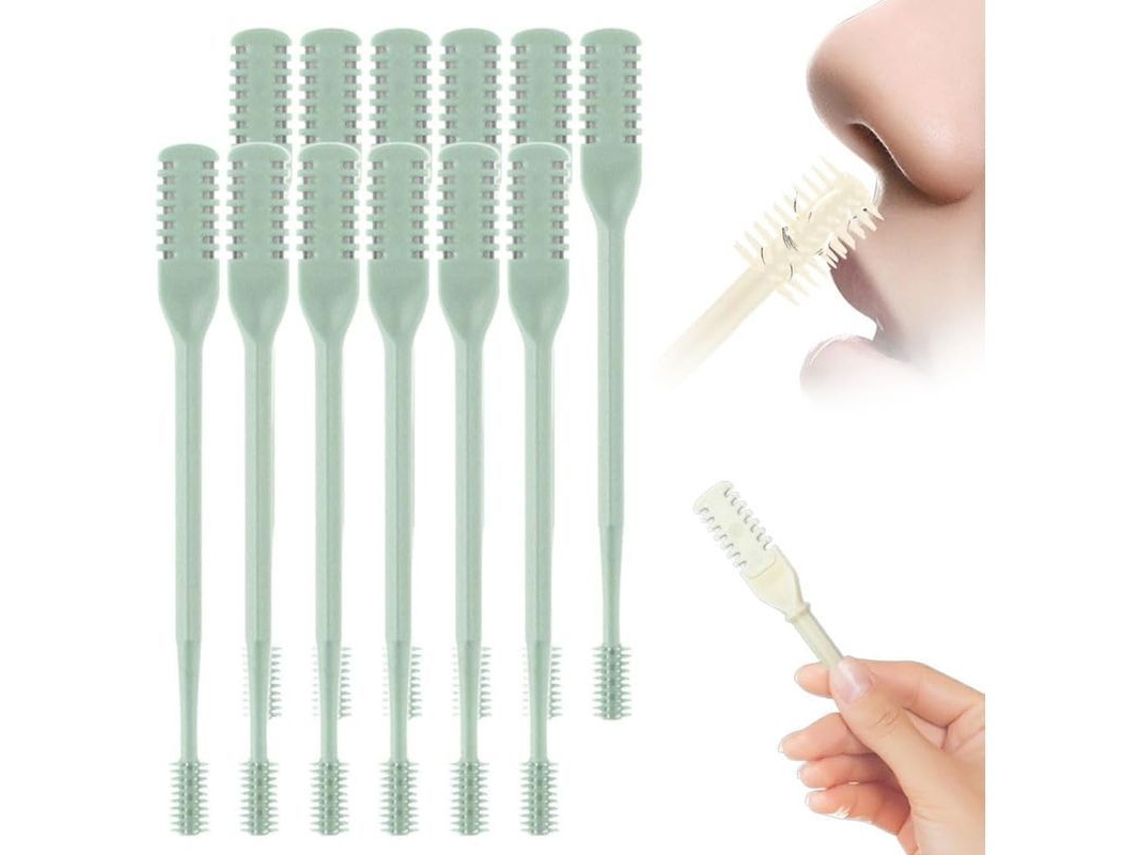 Recortadora De Vello Nasal 2 En 1 Actualizada, Herramienta Manual 2024 Con Cuchilla Giratoria De 360° (verde, 12 Unidades)