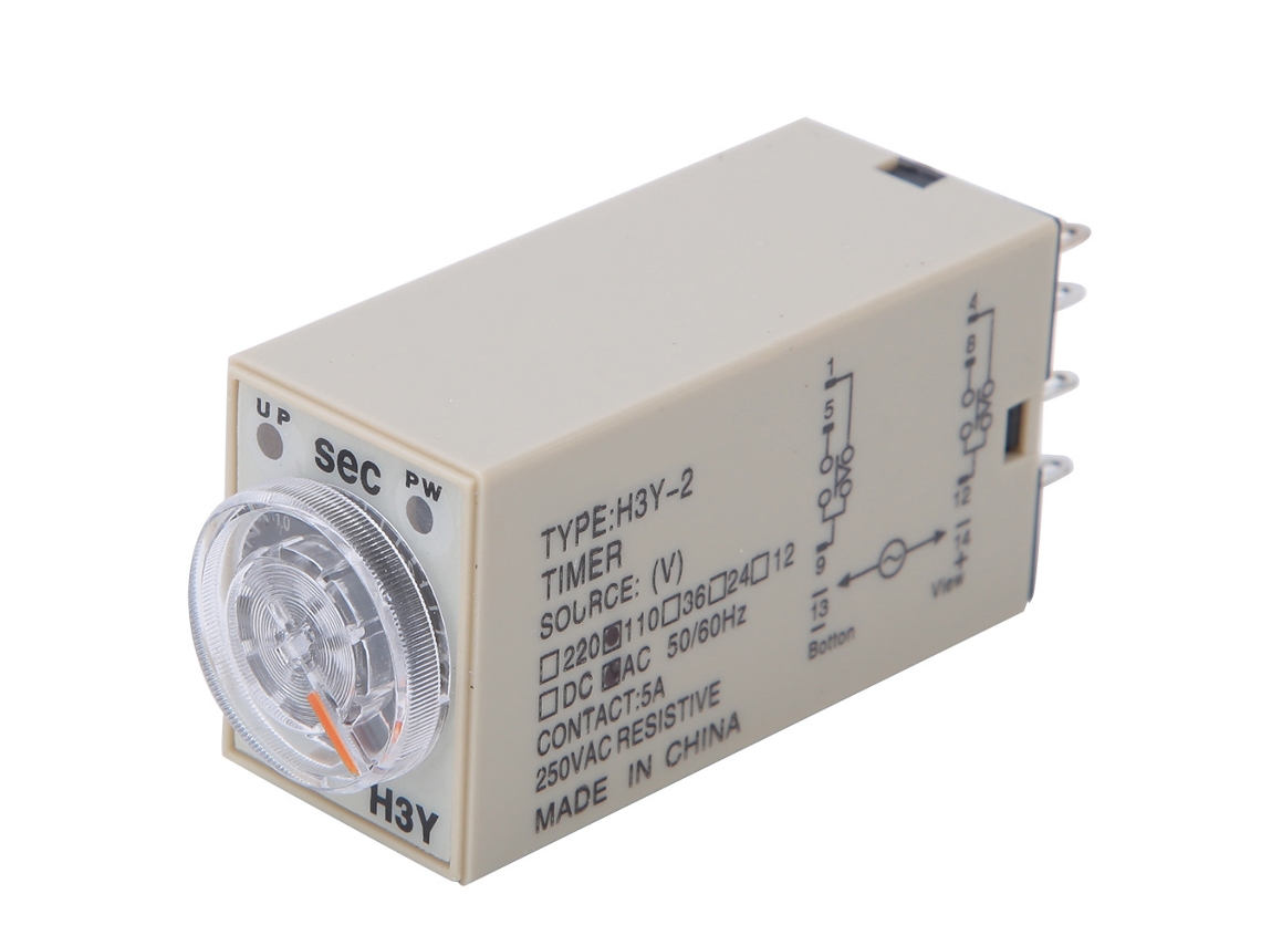 Relé De Tiempo Ajustable H3y-2 De 8 Pines, 0-3 S, 110 Vca, Para Electrodomésticos Y Suministros Eléctricos.