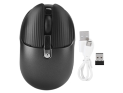 Mouse Sem Fio Hxsj M106 2.4g Recarregável Silencioso 1200/1600 Dpi Preto Acessório Para Computador