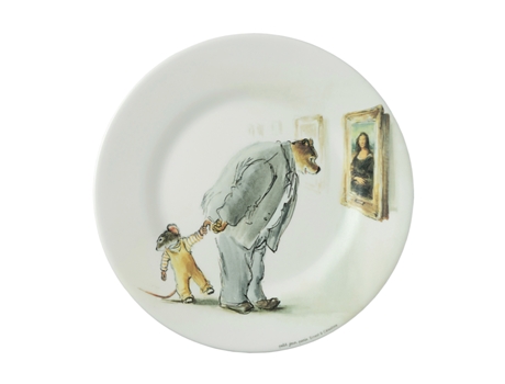 Juego de 6 Platos PETIT JOUR Ernest et Célestine Devant La Joconde (Multicolor - Melamina - 20 x 20 x 1 cm)