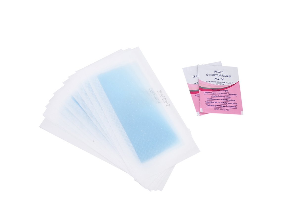 12pcs Cinta De Cera Para Depilar Suave Y Flexible Papel Depilatorio Para Piernas Manos Axilas Sabor Océano Azul