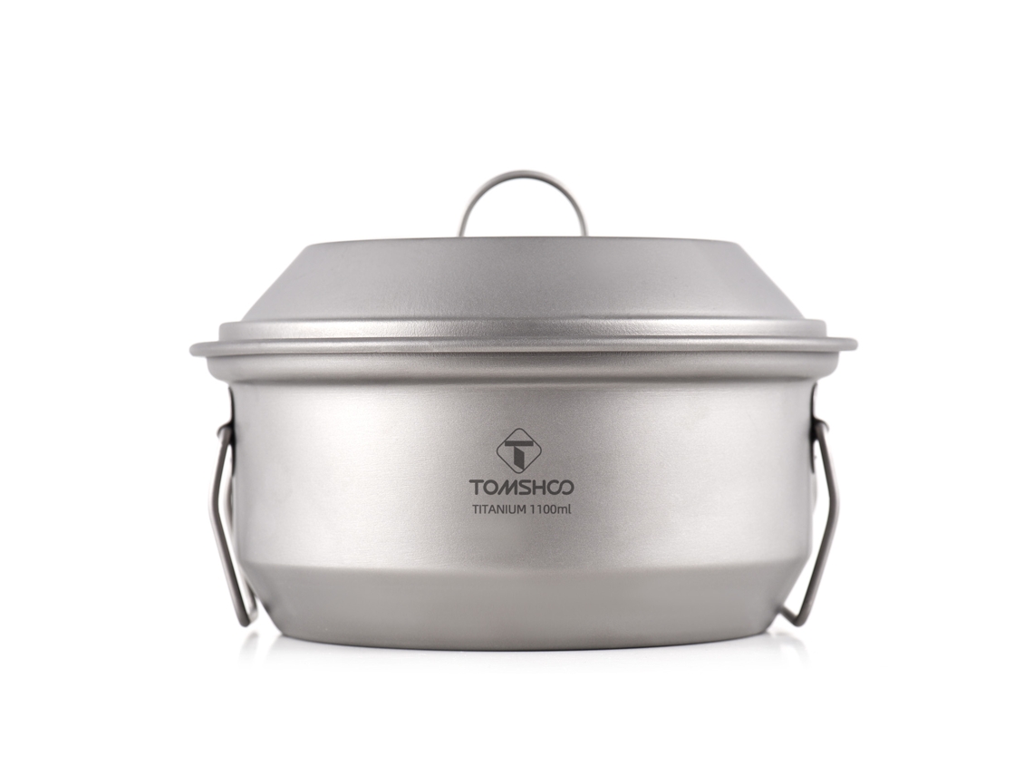 Olla De Camping Ligera, Portátil Y Ecológica De Titanio De 1,1 L Con Asa Plegable Para Senderismo Y Picnics.