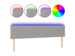 Maison Exclusive - Cabecero Con Led De Tela Gris Claro 160x5x78/88 Cm