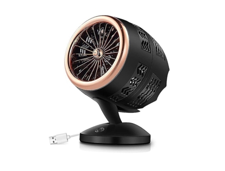 Ventilador Calefactor con Espacio USB de 350 W Termostato de Calentamiento Rápido Portátil Hogar Negro VEANXIN