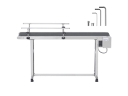Cinta transportadora de PVC de acero inoxidable Succebuy de 1498,6 x 398,8 mm con pasamanos doble