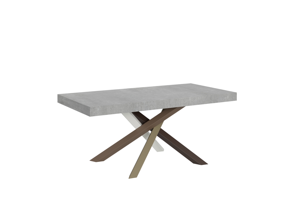 Mesa Extensible 200/460x90 Cm Volantis Hormigón Patas Multicolor 4/c Itamoby